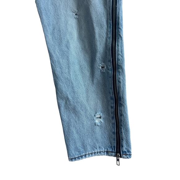 Abercrombie & Fitch 30 R Annie High Rise Girlfriend Light Wash Jeans Side Zipper - Picture 3 of 6